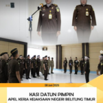 KASI DATUN PIMPIN APEL KERJA KEJAKSAAN NEGERI BELITUNG TIMUR.