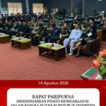 RAPAT PARIPURNA MENDENGARKAN PIDATO KENEGARAAN RI DALAM RANGKA HUT KE-18 REPUBLIK INDONESIA.