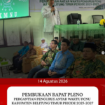 PEMBUKAAN RAPAT PLENO PERGANTIAN PENGURUS ANTAR WAKTU PCNU KABUPATEN BELITUNG TIMUR PRIODE 2023-2027.