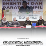 ZOOM PENGUATAN DAN PERCEPATAN KUALITAS LAYANAN STATUS, PEMBERHENTIAN DAN HAK KEPEGAWAIAN ASN.