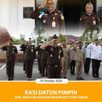 KASI DATUN PIMPIN APEL KERJA KEJAKSAAN NEGERI BELITUNG TIMUR.