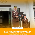 KASI PIDUM PIMPIN UPACARA “HARI KESAKTIAN PANCASILA”.