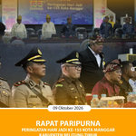 RAPAT PARIPURNA PERINGATAN HARI JADI KE-155 KOTA MANGGAR KABUPATEN BELITUNG TIMUR.