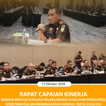 RAPAT CAPAIAN KINERJA SEBAGAI BENTUK EVALUASI PELAKSANAAN TUGAS DAN PENGUATAN KOMITMEN DALAM MENINGKATKAN KINERJA SERTA KUALITAS PELAYANAN HUKUM KEPADA MASYARAKAT.